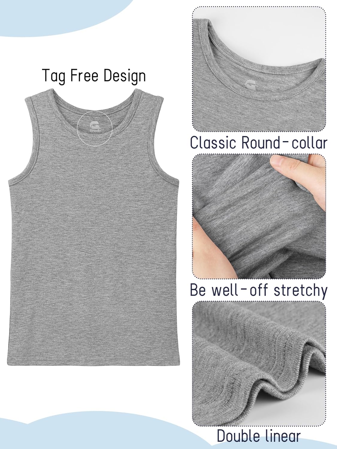 5 Pack Boys Tank Tops Boys Undershirts Kids Cotton Undershirts Tees Sleeveless Tank Tops Shirts for