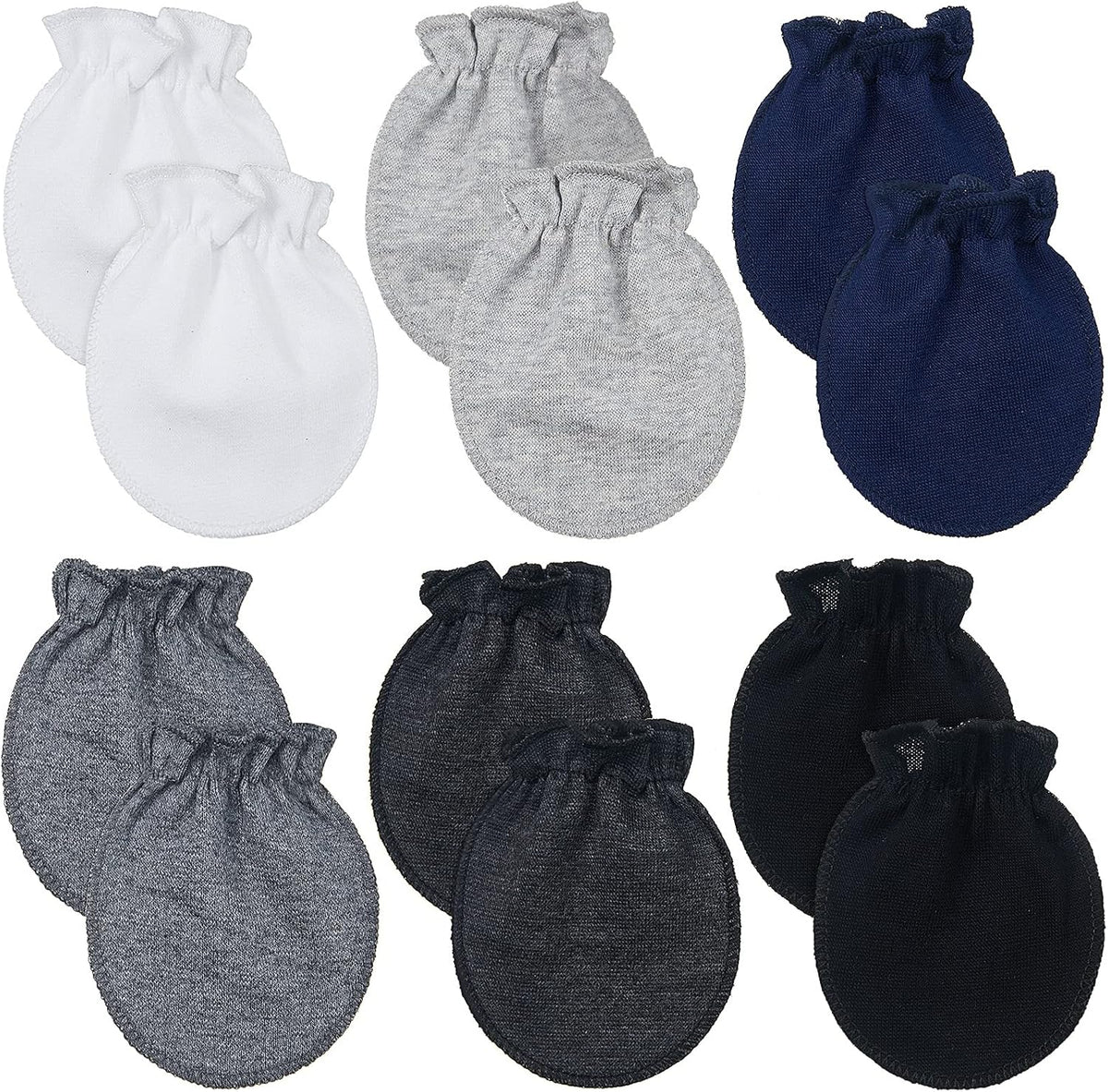 Syhood 6 Pairs Newborn Baby Mittens Cotton No Scratch Infant Gloves Mitten for Baby 0-6 Months Boys