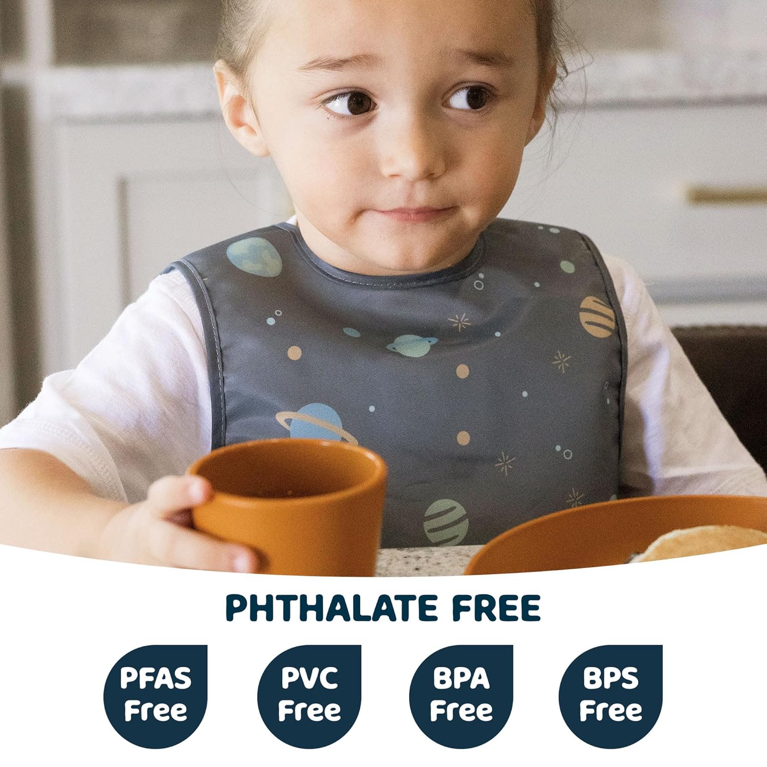 Tiny Twinkle Mess Proof Baby Bib - Waterproof & Lightweight Baby-Led Weaning Apron | 100% Recycled