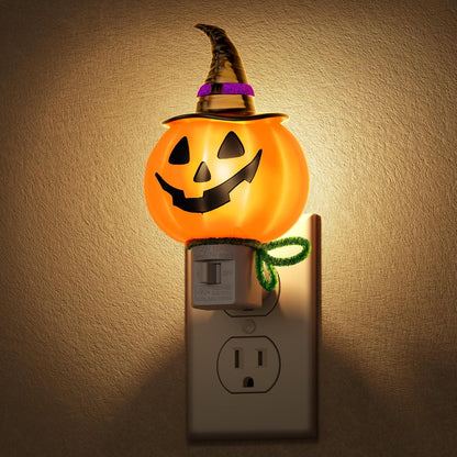 DORESshop Pumpkin Halloween Night Light, 3000K Night Lights Plug into Wall, Plug in Nightlight with