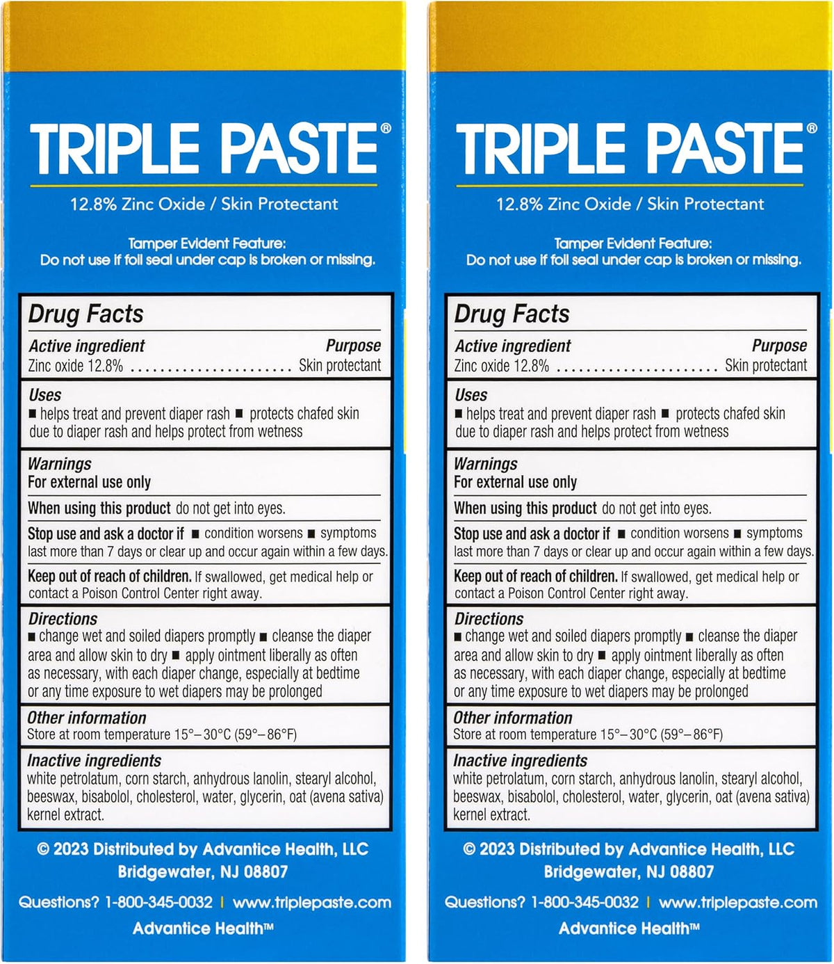 Triple Paste Diaper Rash Cream for Baby - 3 oz Tube - Zinc Oxide Ointment Treats, Soothes and