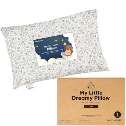 Mini Toddler Pillow with Pillowcase - 9x13 My Little Dreamy Travel Kids Pillow for Sleeping