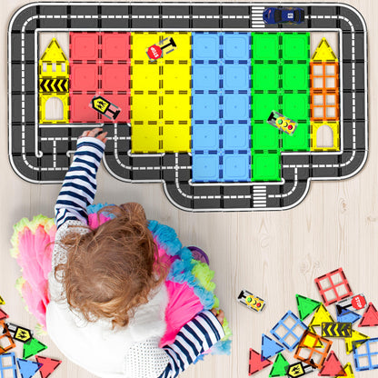 Magnetic Tiles - Road Set, Magnetic Building Blocks, Preschool Montessori Toys Gift for 3+ Year Old