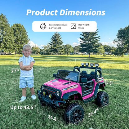 4WD Kids Ride on Car Truck, 12V 7Ah Kids Electric Vehicles Car Ride on Toy for Toddlers w/Remote