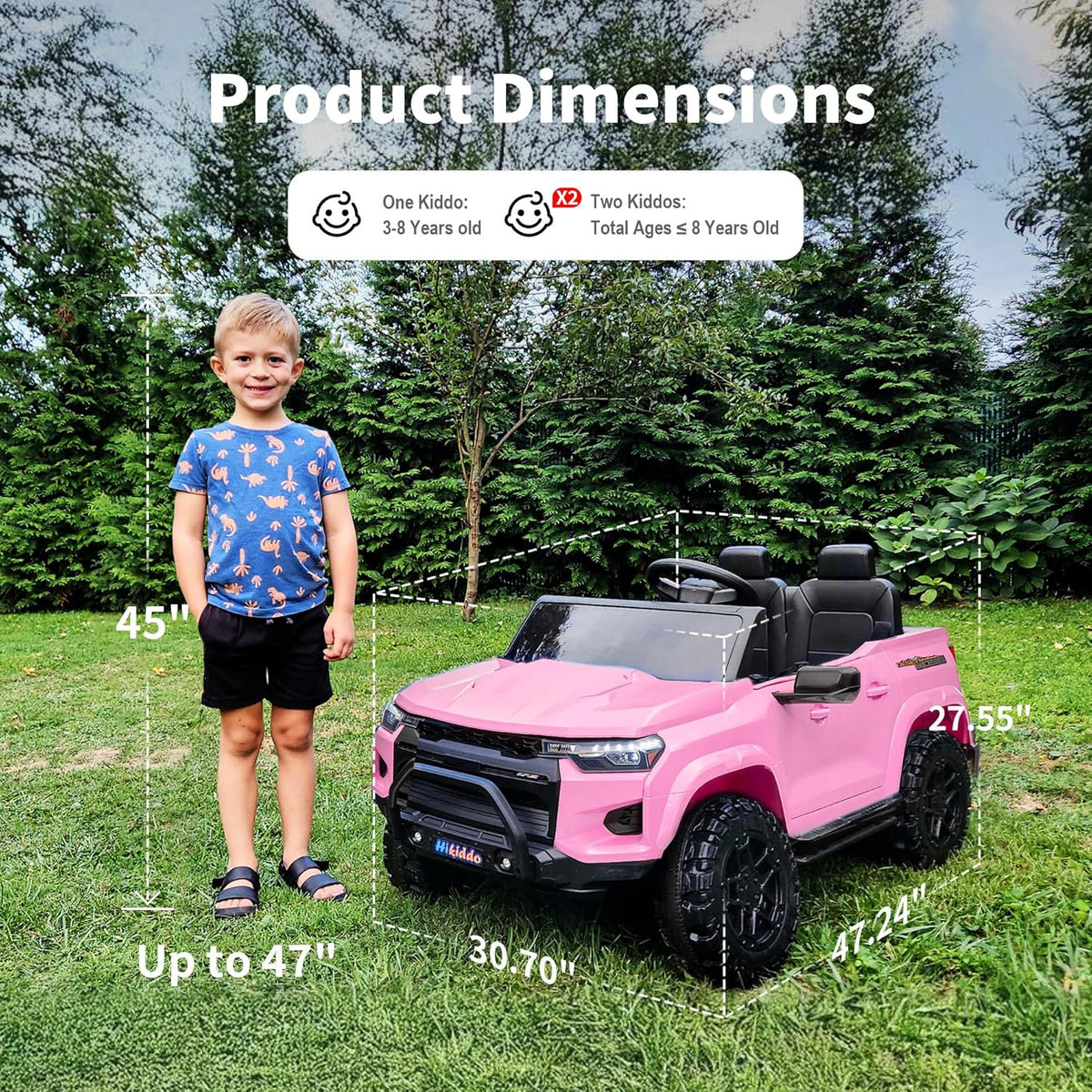 24V 10Ah Ride on Toy for Big Kids, 4WD 2 Seater Electric SUV Kids Car to Drive w/Remote Control