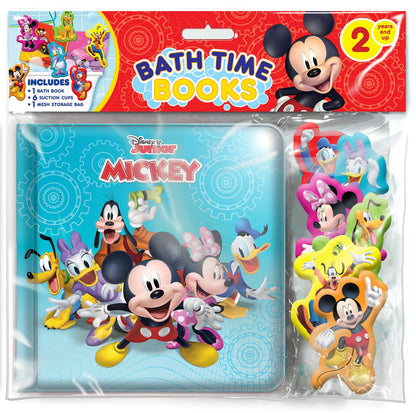 Disney Junior Mickey Bath Time Books - Activity Books for kids, Bath book, 6 Padded suction cups, 1