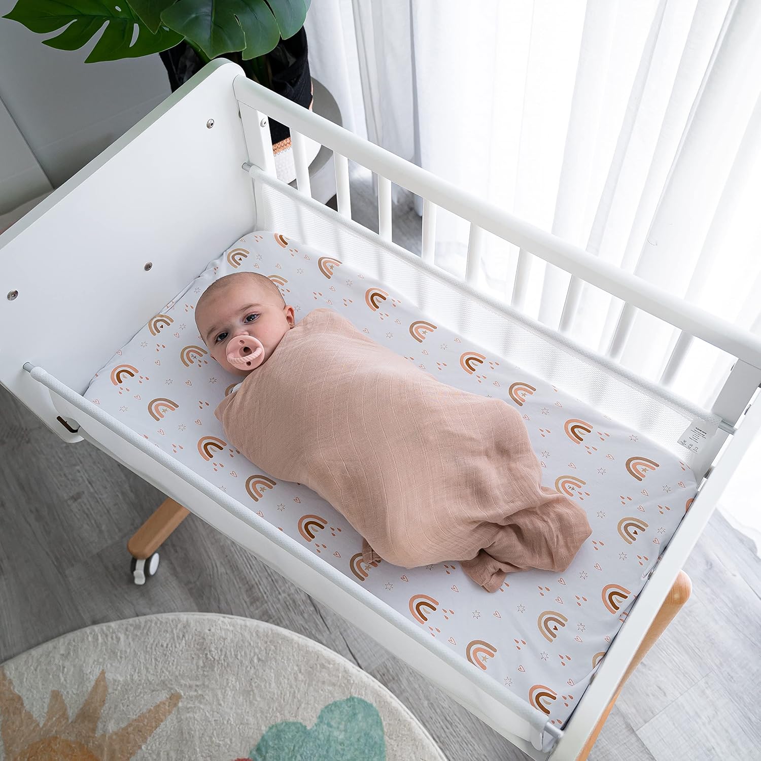 Comfy Cubs Muslin Swaddle Blankets Pack of 2 - 47 x 47 Inch Soft Cotton Baby Blanket Set, Large