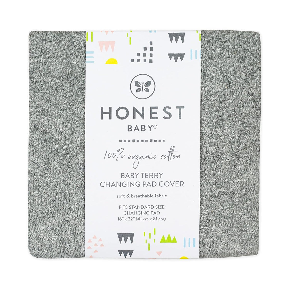 HonestBaby unisex baby Organic Cotton Changing Pad Cover and Toddler Sleepers, Gray Heather, One