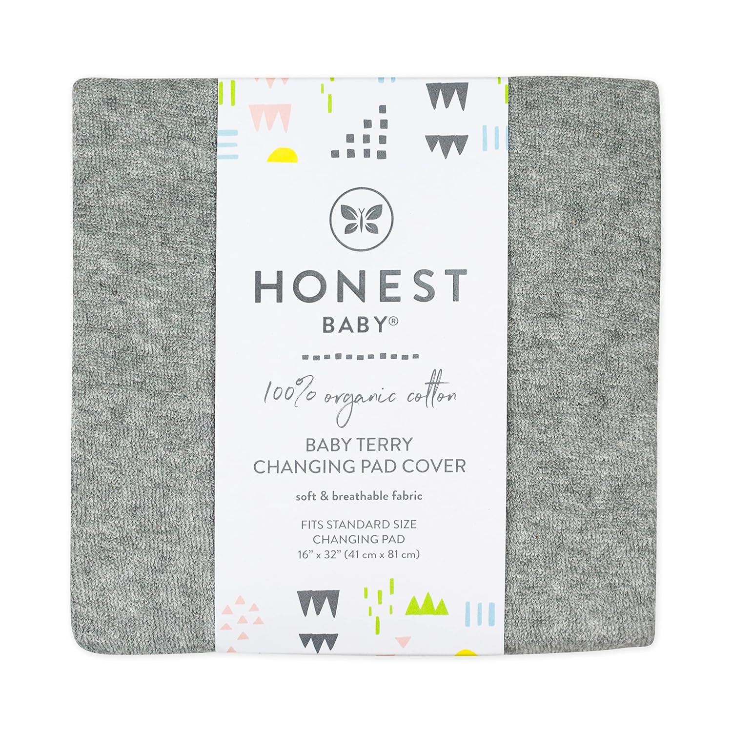 HonestBaby unisex baby Organic Cotton Changing Pad Cover and Toddler Sleepers, Gray Heather, One