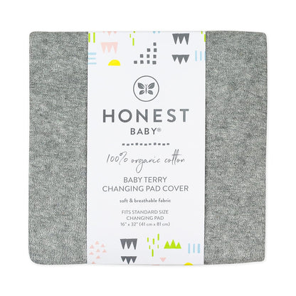 HonestBaby unisex baby Organic Cotton Changing Pad Cover and Toddler Sleepers, Gray Heather, One