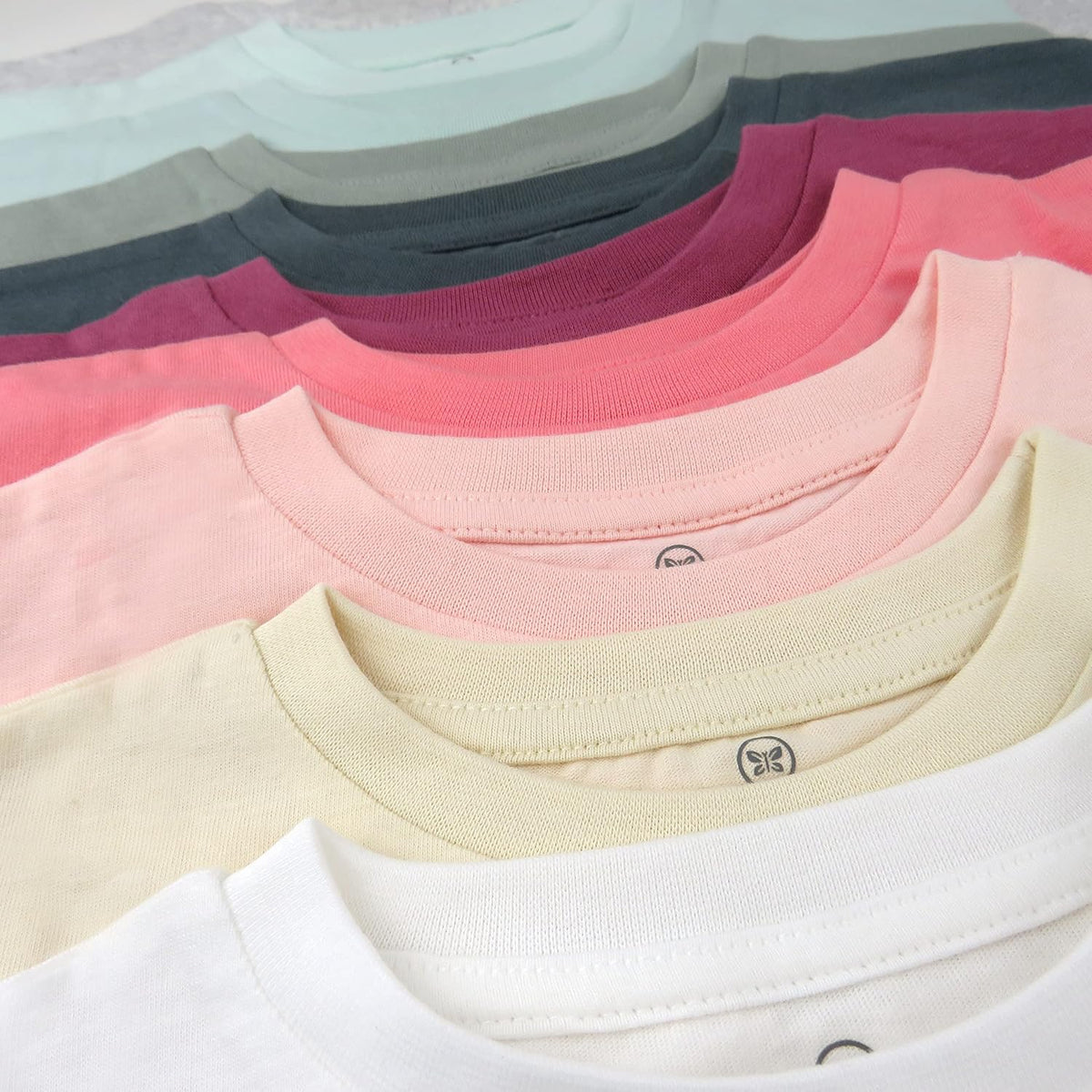 HonestBaby 10-Pack Short Sleeve T-shirts 100% Organic Cotton Baby, Toddler, Little Kids, Boys
