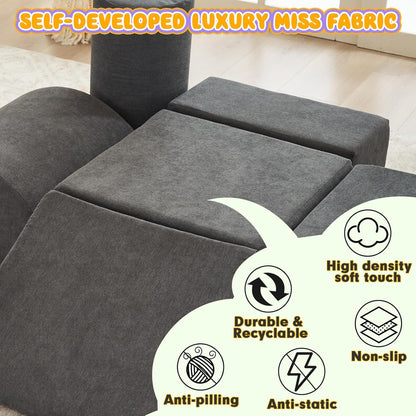 jela Foam Blocks 6Pcs Soft Play Equipment Luxury Miss Fabric, Toddler Climbing Toys Indoor Soft