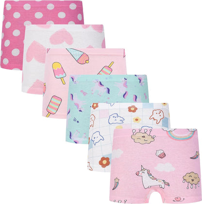 Cczmfeas Girls Hipster Cotton Underwear Boyshort Panties 6 Pack