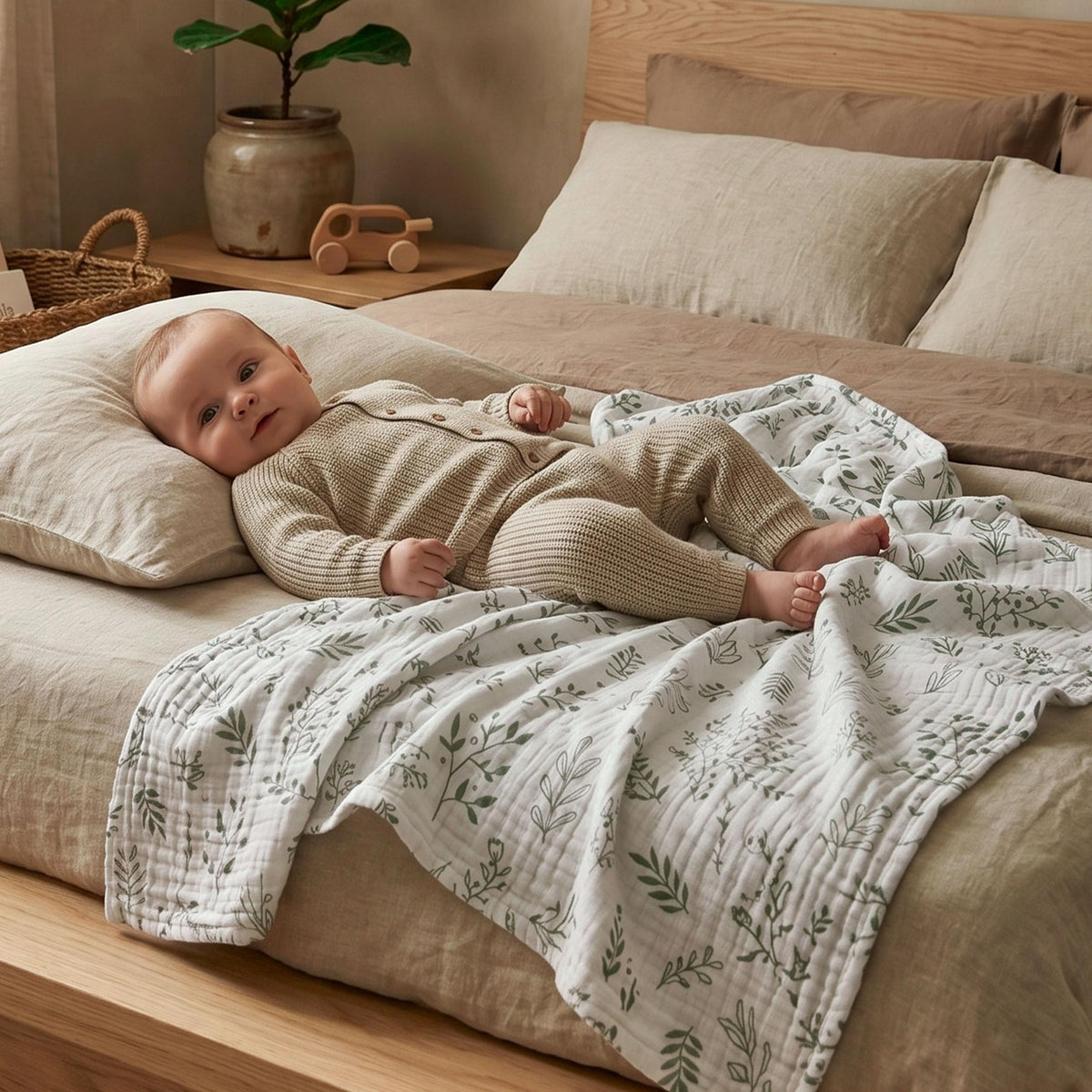 Muslin Swaddle Blankets for Newborn, 3 Pack Breathable Soft Receiving Blanket, Large 38 x 40 inches