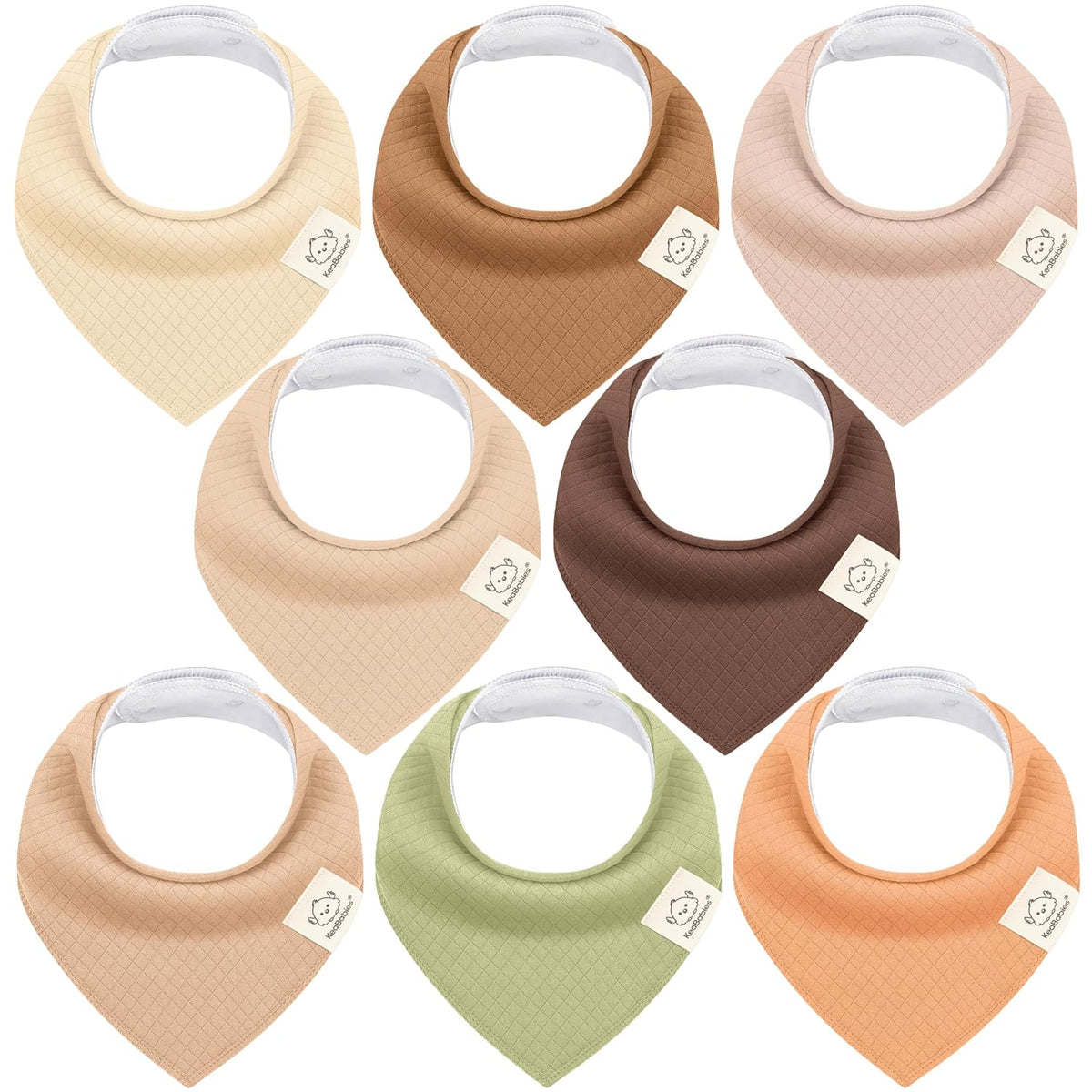 KeaBabies 8-Pack Bandana Bibs for Baby Girls, Boys - Organic Cotton Baby Bibs for Drooling &