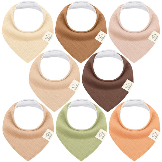 KeaBabies 8-Pack Bandana Bibs for Baby Girls, Boys - Organic Cotton Baby Bibs for Drooling &