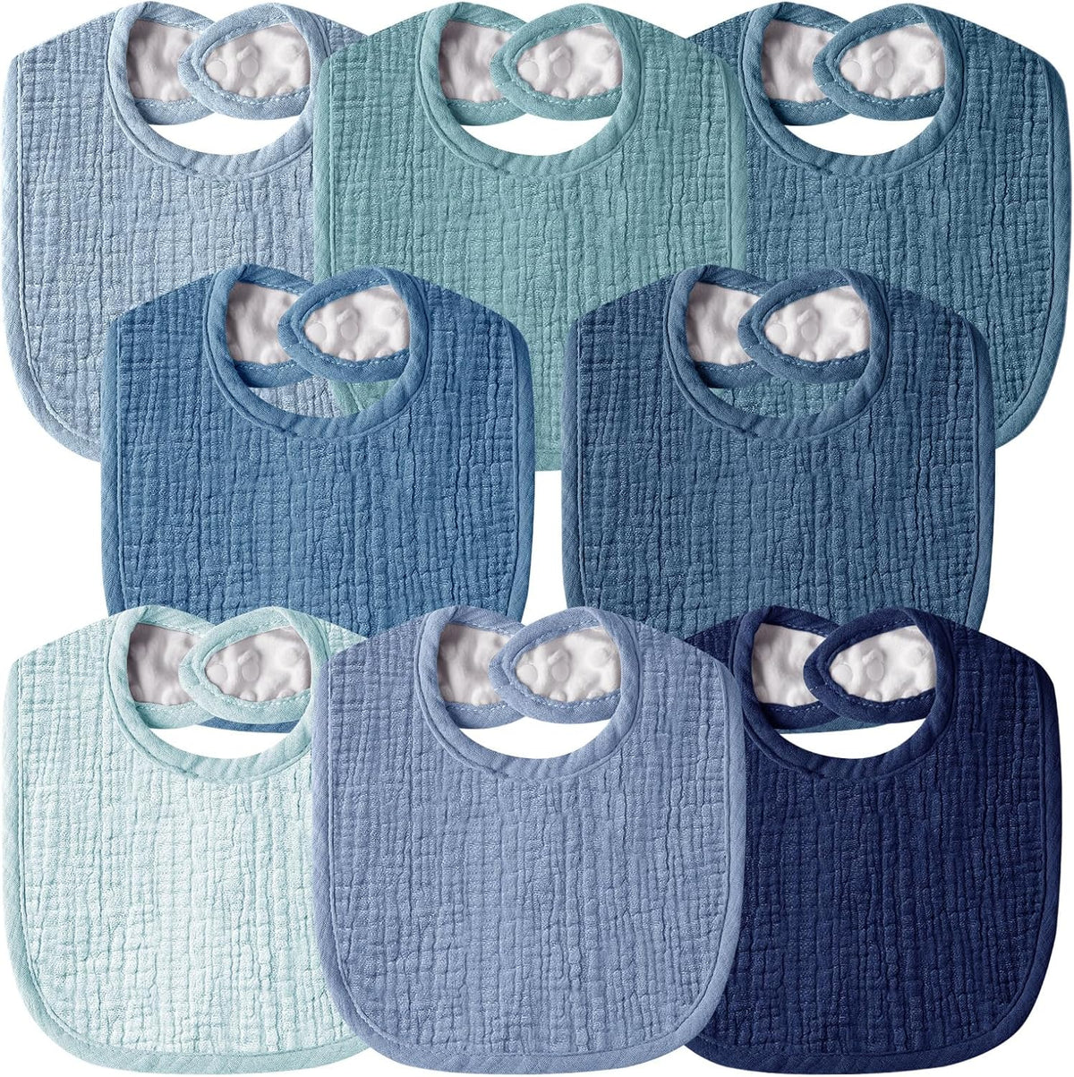 Muslin Baby Bibs for Unisex Boys Girls, Cotton Drool Bibs, Adjustable Newborn Bibs for Drooling and