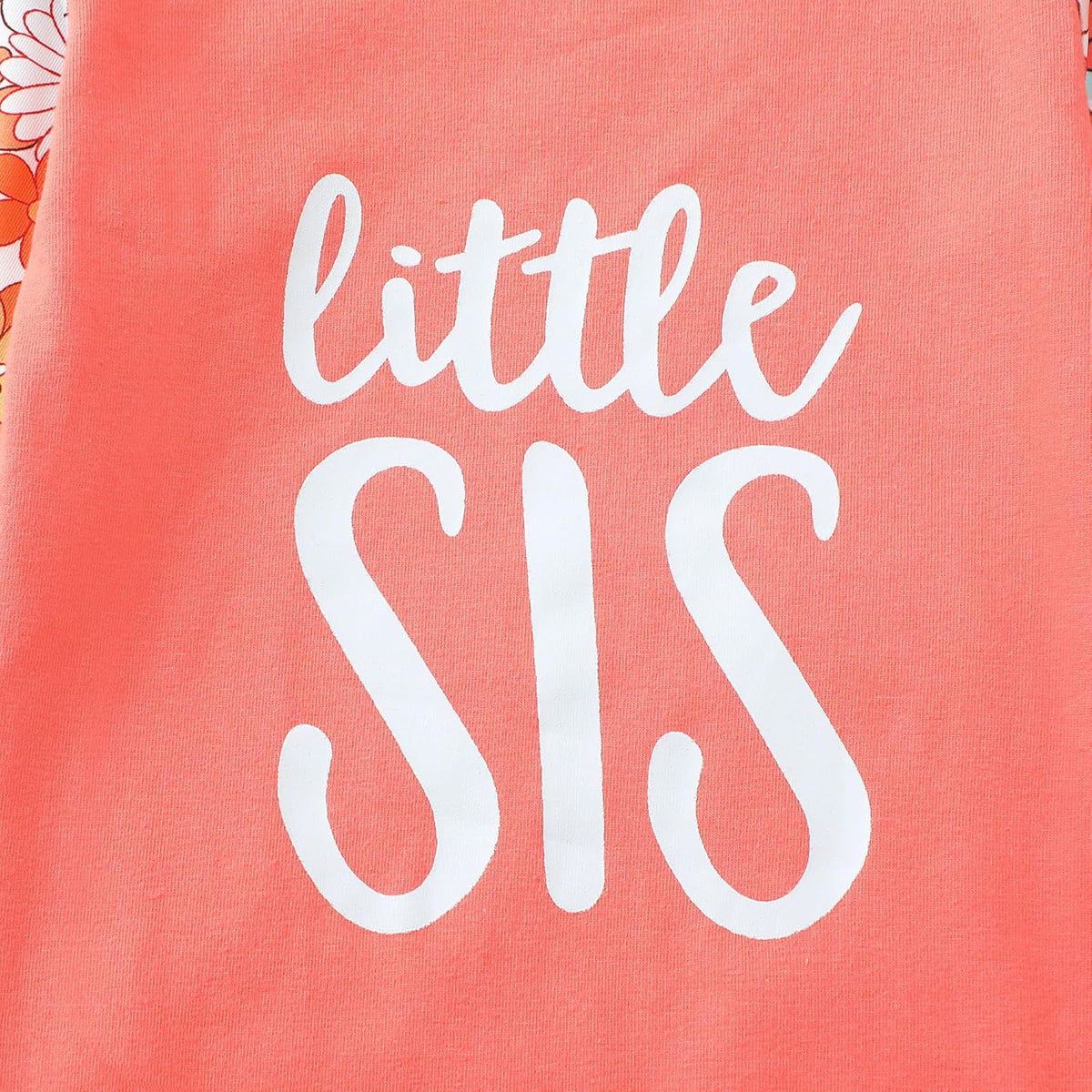 AMAWMW Newborn Baby Girl Little Sister Sleeper Gown Stripe Long Sleeve Nightgown Pajamas Gifts
