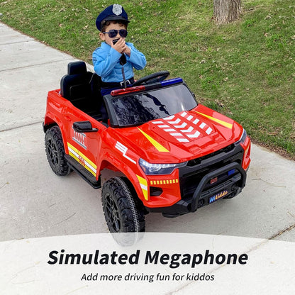 24V 10Ah Electric Police Car Ride on Toy for Big Kids, 4WD 2 Seater Kids Ride on Car SUV w/Remote