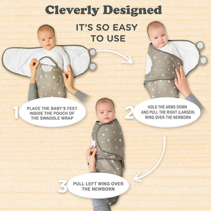 Bublo Baby Swaddles for Newborns – 3-Pack Infant Swaddles 0-3 Months – Adjustable Swaddle Sleep