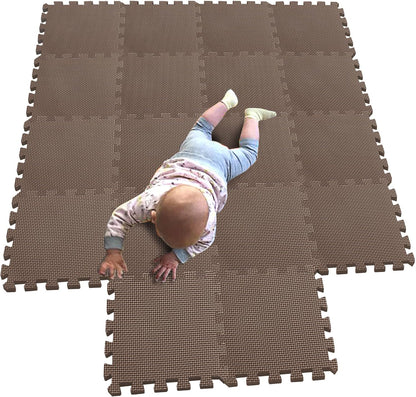 MQIAOHAM® 18 Pieces Puzzle Play Mats, Soft Baby Play Mat, Kids Interlocking Foam Floor Tiles