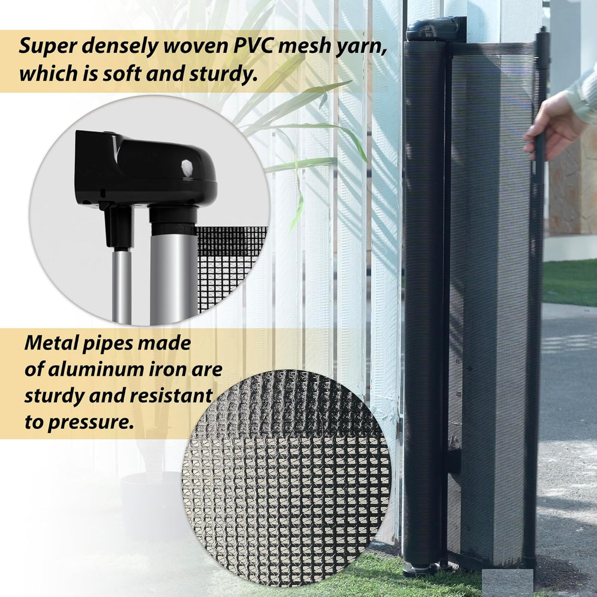 200" Retractable Baby Gates Extra Wide for Large Opening, 41" Extra Tall Retractable Dog Gate Pet