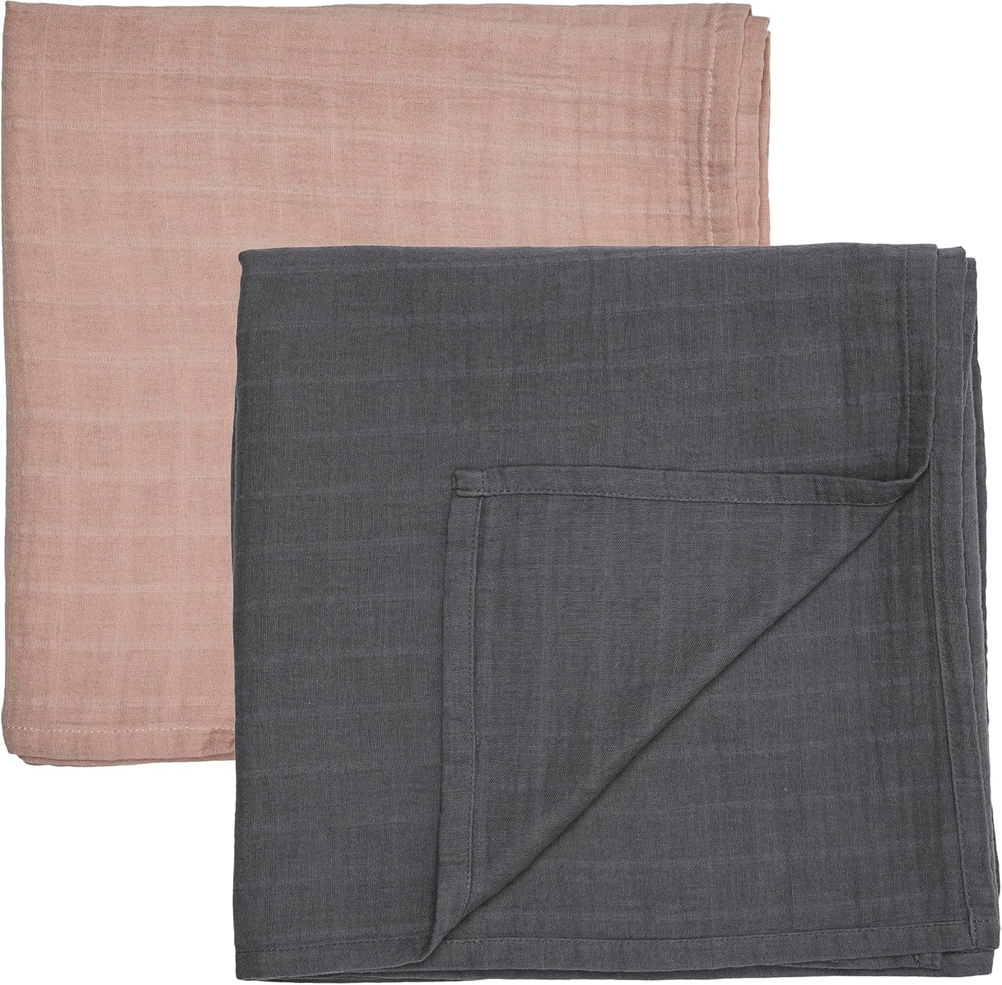 Swaddle - 100% Organic Cotton - Muslin Swaddle Blankets for Newborn, 47" x 47" 2-Pack (Blush/Soft