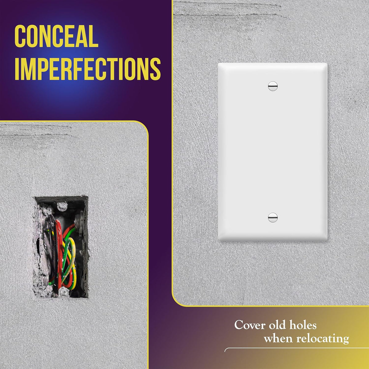 ENERLITES Blank Cover Wall Plate, Gloss Finish, Standard Size 1-Gang 4.50" x 2.76", Polycarbonate