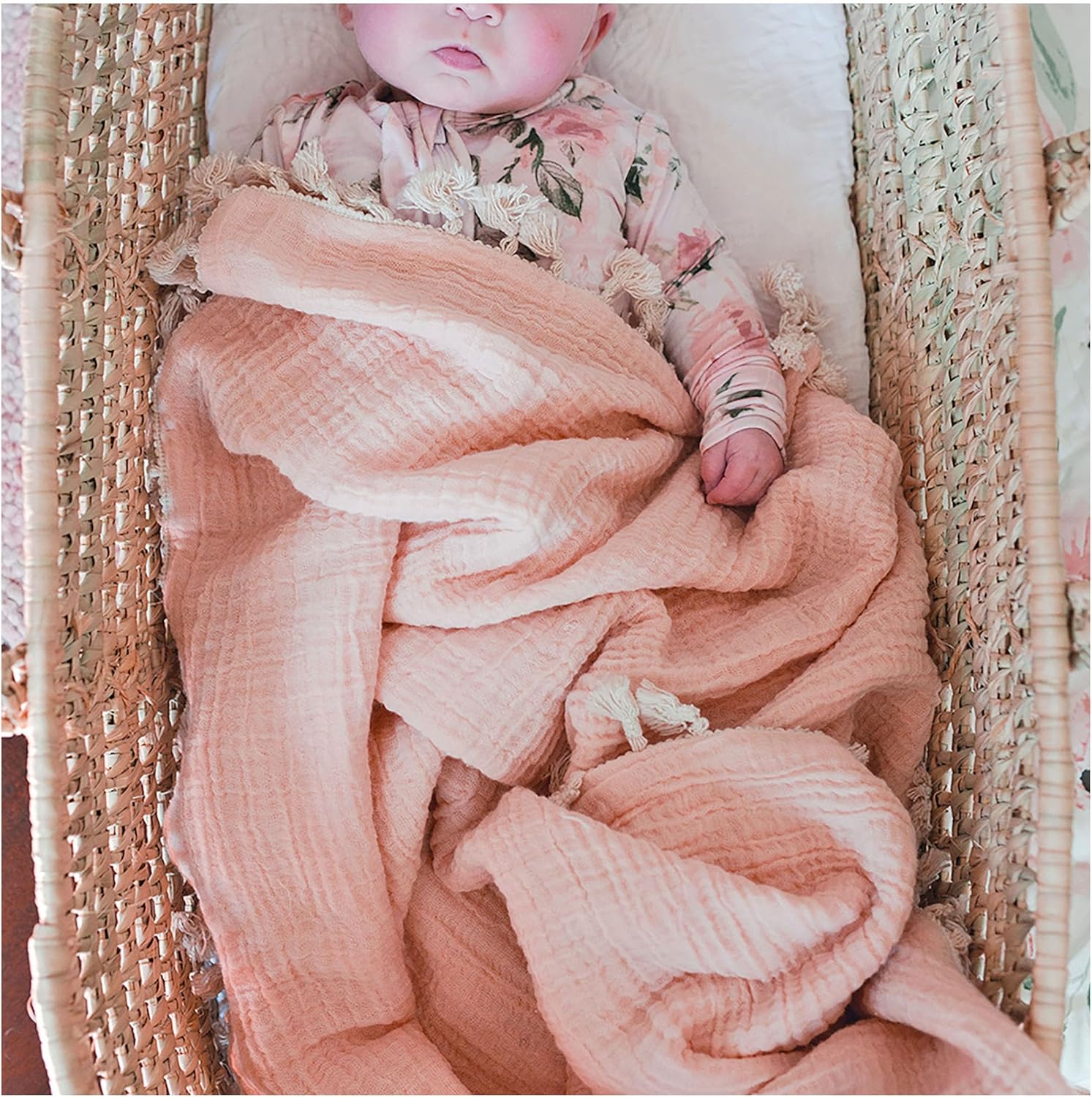 Crane Baby Muslin Swaddle Blanket, Soft Cotton Lightweight Nursery and Stroller Blanket for Baby