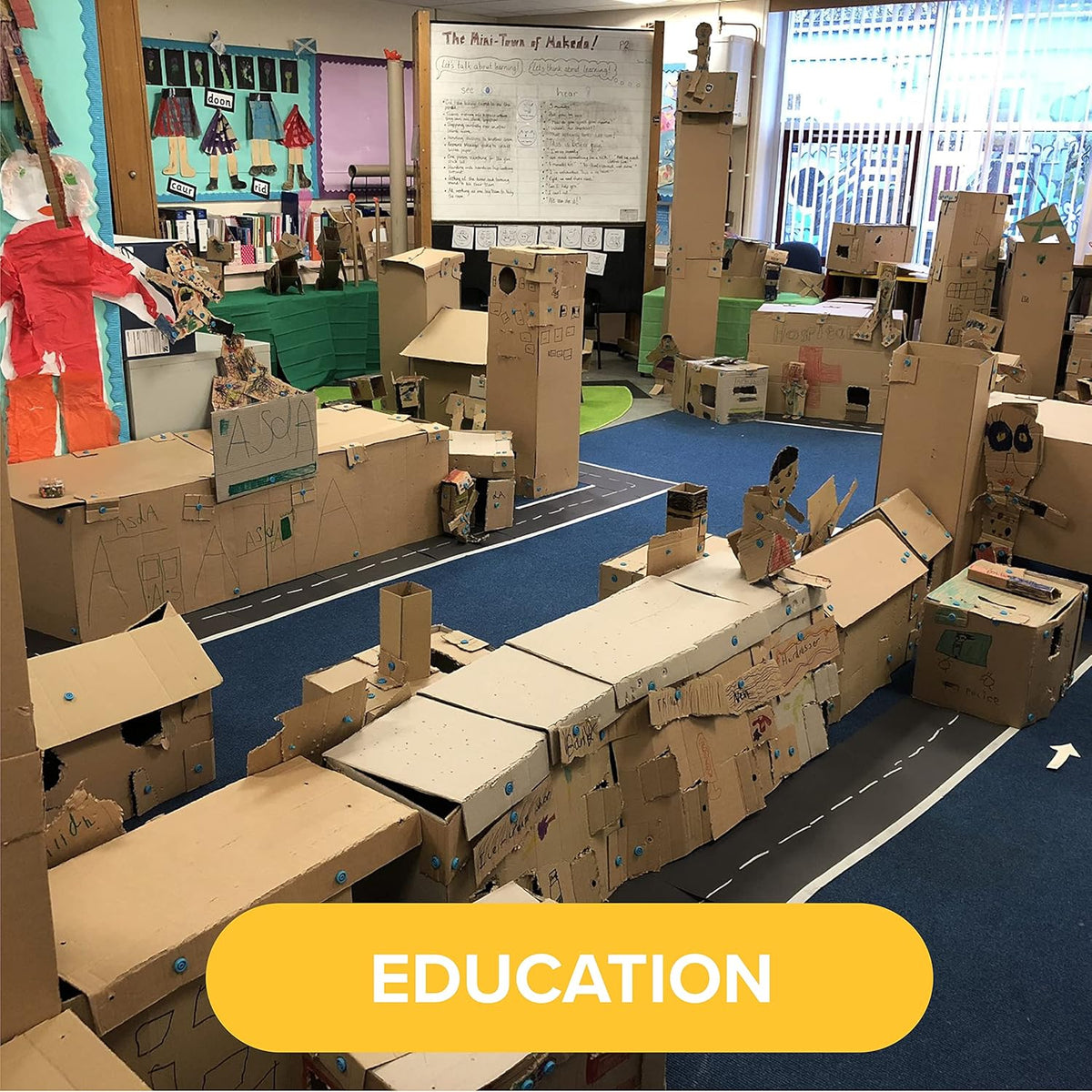 Makedo Invent | Upcycled Cardboard Construction Toolkit in Large Toolbox (360 Pieces) | STEM +