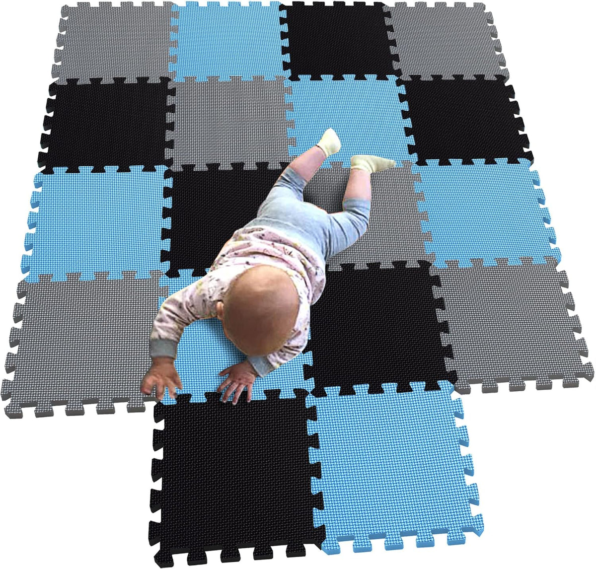 MQIAOHAM® 18 Pieces Puzzle Play Mats, Soft Baby Play Mat, Kids Interlocking Foam Floor Tiles