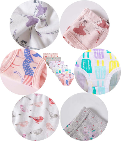 Cadidi Dinos Little Girls' Soft Cotton Underwear Kids Cool Breathable Comfort Panty Briefs Toddler