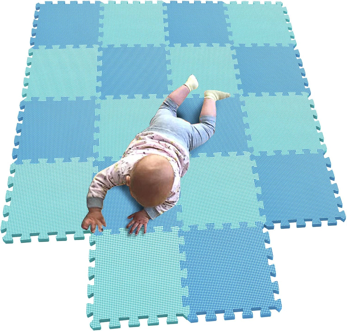 MQIAOHAM® 18 Pieces Puzzle Play Mats, Soft Baby Play Mat, Kids Interlocking Foam Floor Tiles