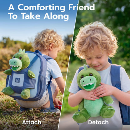 JOIEDOMI Toddler Backpack for Boys 2-4, 11" H Kids Backpack with Detachable Dinosaur Toy for 2 Year