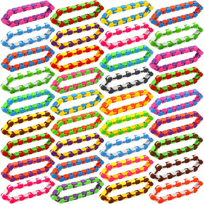 46 Pack 24 Links Wacky Tracks Snap and Click Fidget Toys,Fidget Snake Toy for Party Favors,Plastic
