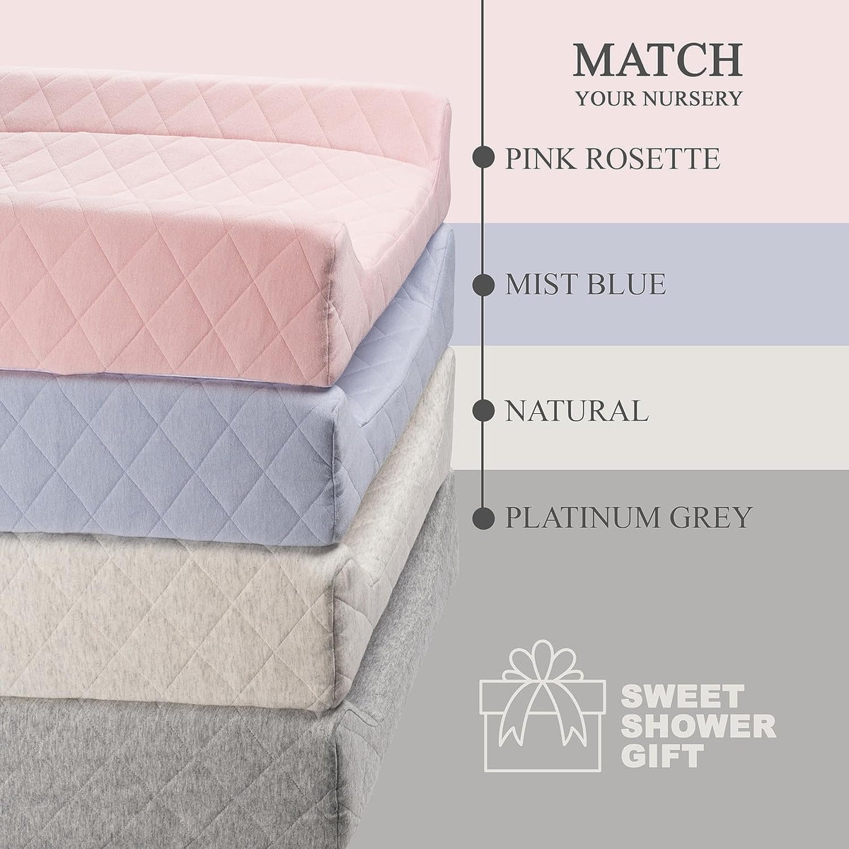 Organic Cotton Contoured Baby Changing Pad w/Waterproof Foam Mattress, Includes Soft, Removable &