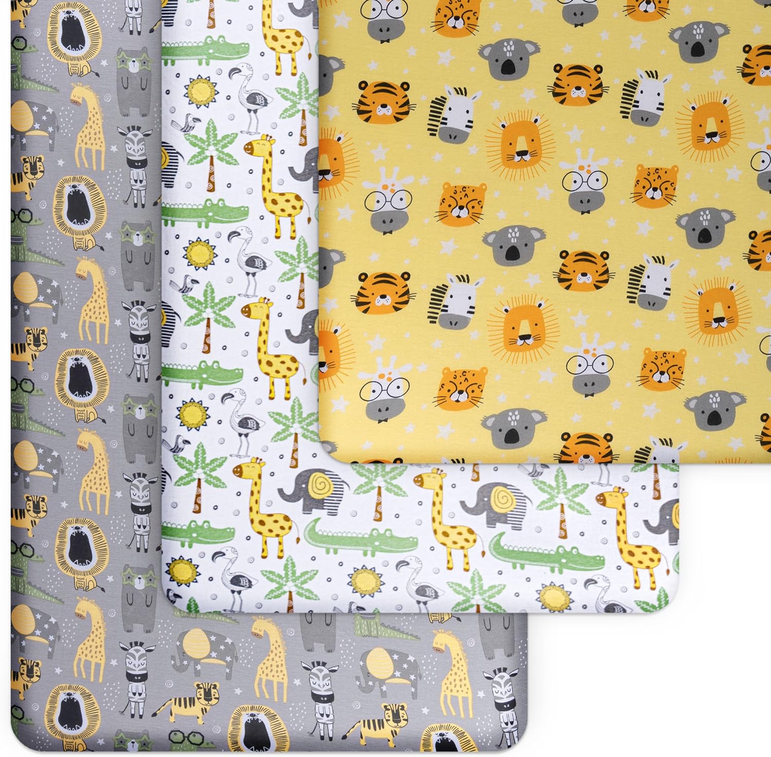 Fitted Nautical Crib Sheets (3 Pack) by GROW WILD - Jersey Knit Cotton Crib Sheet for Boys, Toddler