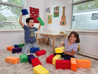 The Original Premium Plush Building Block for Kids - Certified Safe Foam Blocks in Luxuriously Soft