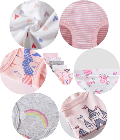 Cadidi Dinos Little Girls' Soft Cotton Underwear Kids Cool Breathable Comfort Panty Briefs Toddler