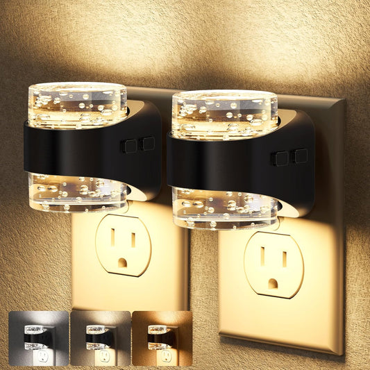 Briignite LED Night Light Plug into Wall[2 Pack] Dimmable Night Light with Bubble Design