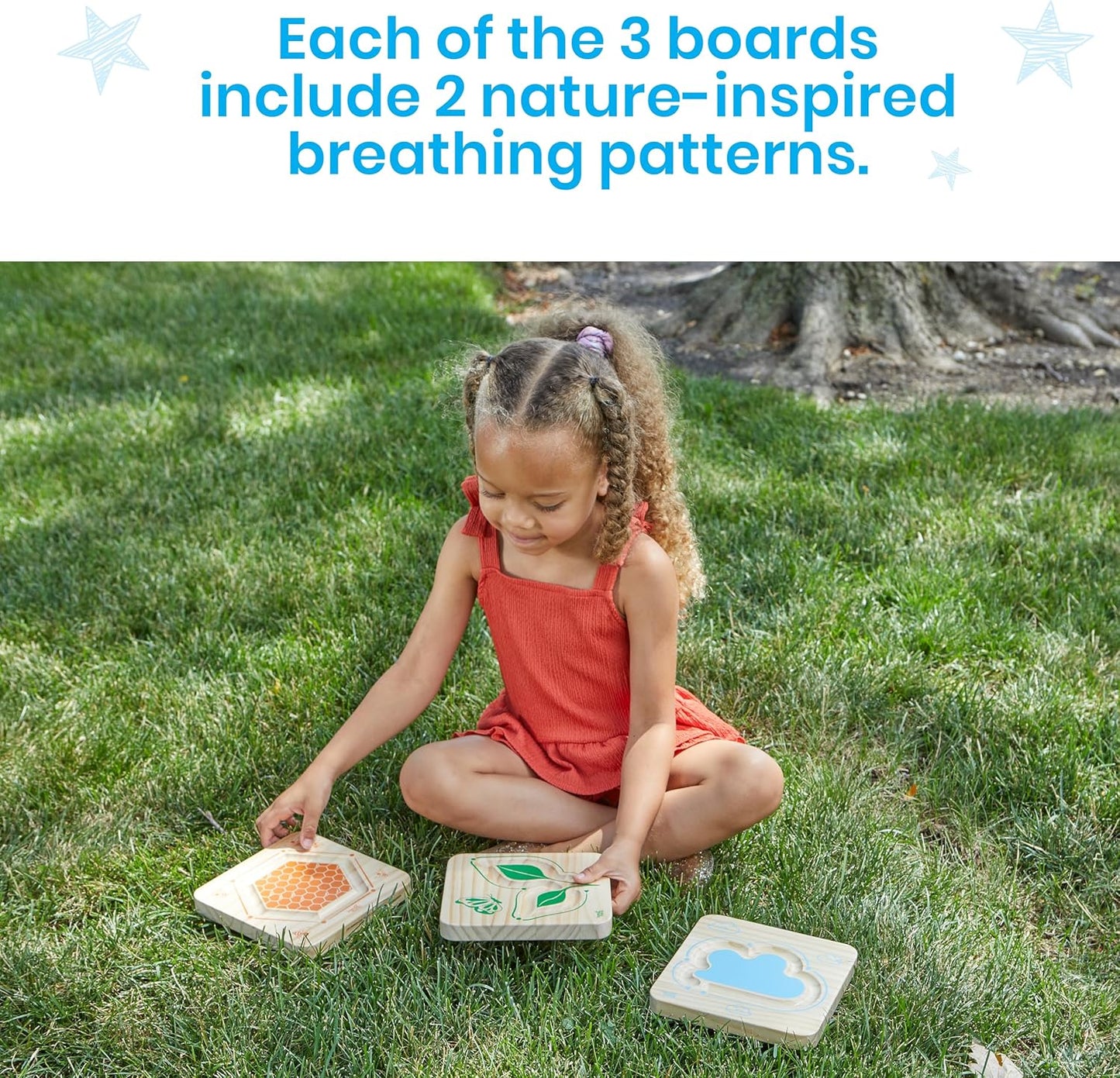 hand2mind Wooden Mindful Maze Set, Tactile Sensory Toys for Toddlers, Anxiety Relief Items, Calm