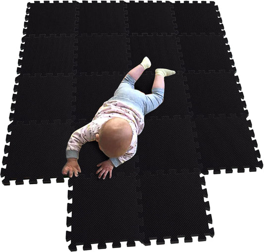 MQIAOHAM® 18 Pieces Puzzle Play Mats, Soft Baby Play Mat, Kids Interlocking Foam Floor Tiles