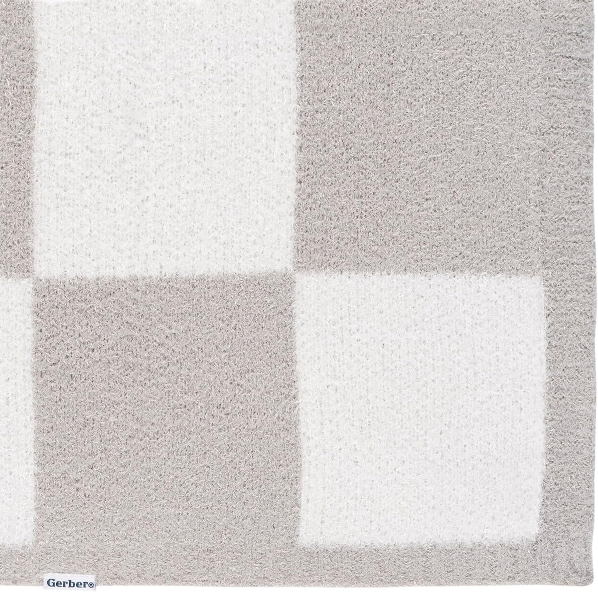 Gerber Unisex Baby Cozy Soft Silky Mink Checkerboard Grid Blanket, Tan Check, One Size
