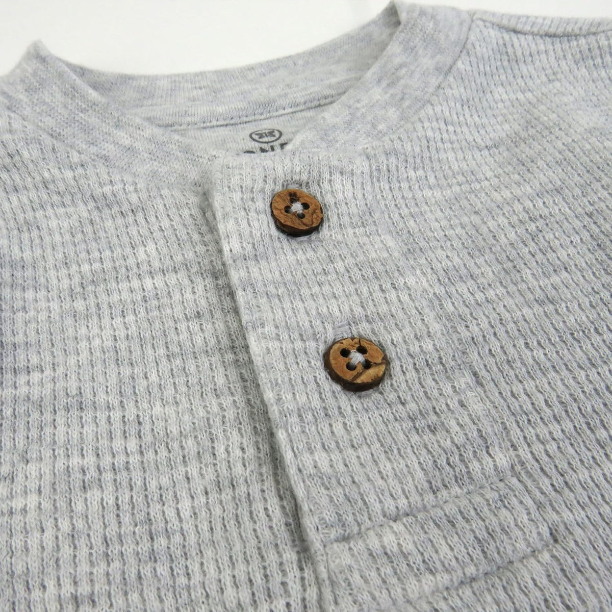 HonestBaby 5-pack Waffle Henley Long Sleeve Shirts 100% Organic Cotton for Infant Baby and Toddler