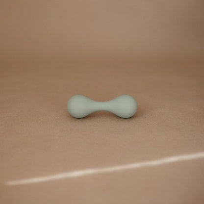 mushie Silicone Baby Shaker Rattle Toy | Ages 3+ Months (Cambridge Blue)