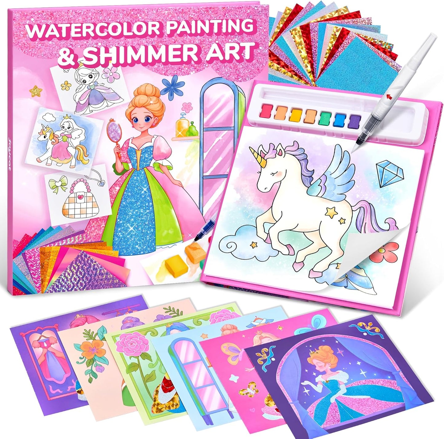 JoyCat Paint with Water Coloring Books, Art & Craft Activity, Princess No Mess Art for Kids Ages