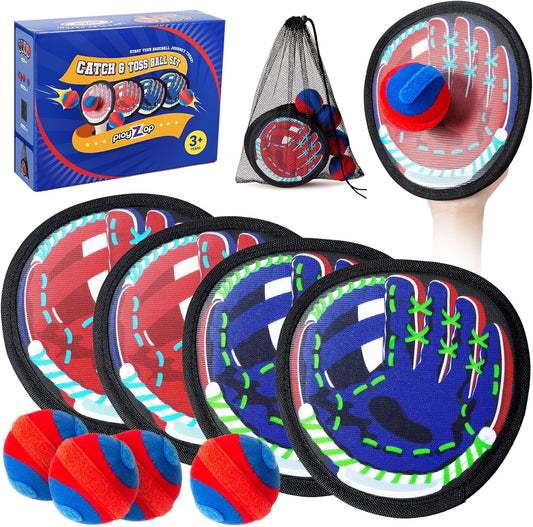 Toss and Catch Ball Set - Ultra Soft & Safe Toddler Baseball Gloves Designed for Pain-Free - Kids