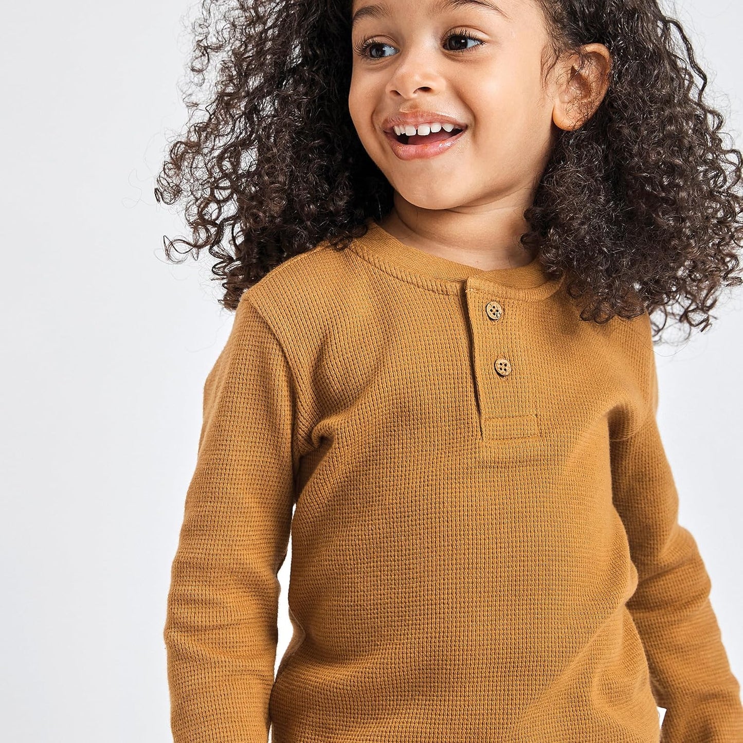HonestBaby 5-pack Waffle Henley Long Sleeve Shirts 100% Organic Cotton for Infant Baby and Toddler