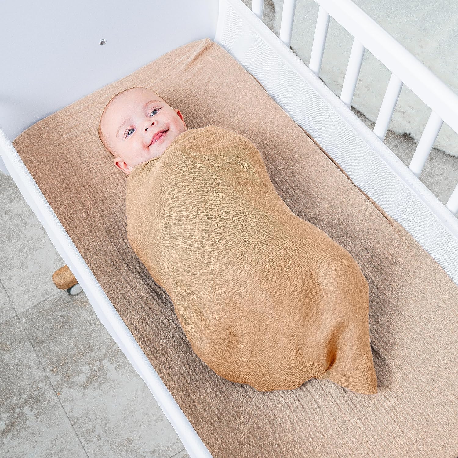 Comfy Cubs Muslin Swaddle Blankets Pack of 1 - 47 x 47 Inch Soft Cotton Baby Blanket Set, Large