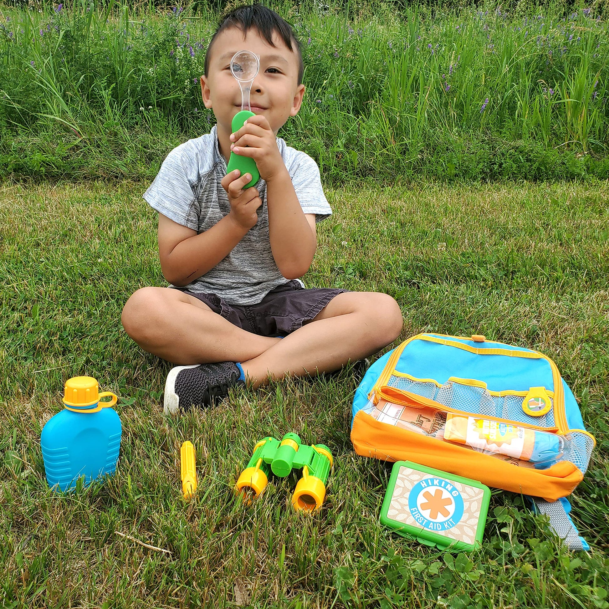 Melissa & Doug Let’s Explore Hiking Play Set – 23 Pieces Toddler Nature Toys, Hiking Toys for Kids